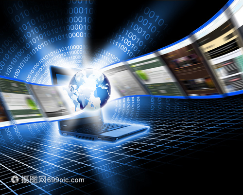 筆記本電腦屏幕全球計算機網絡的象征